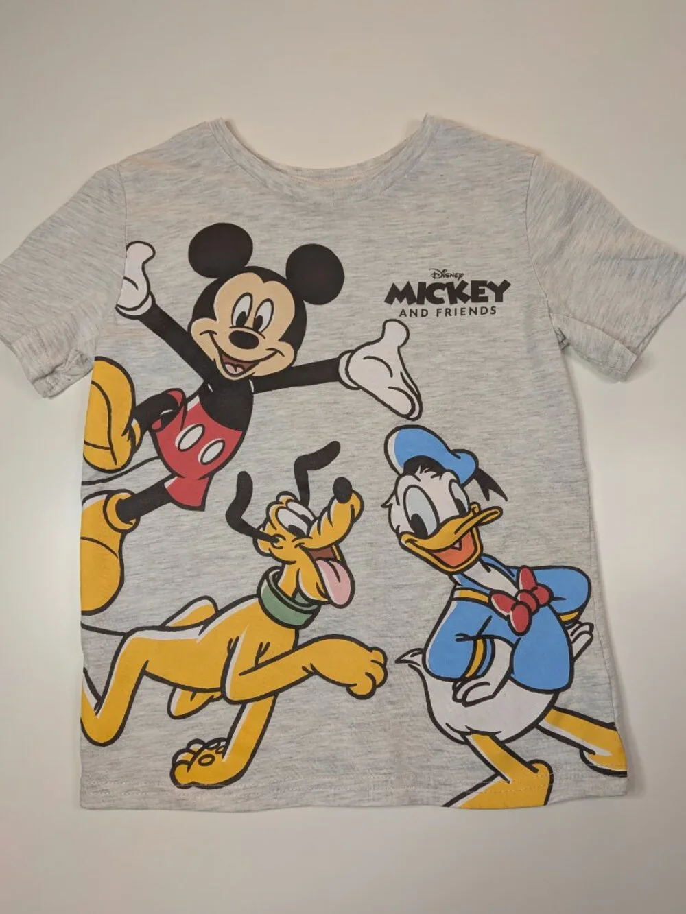 Disney Mickey Mouse & Friends Boys T-Shirt Size 6 Donald Duck Pluto Gray